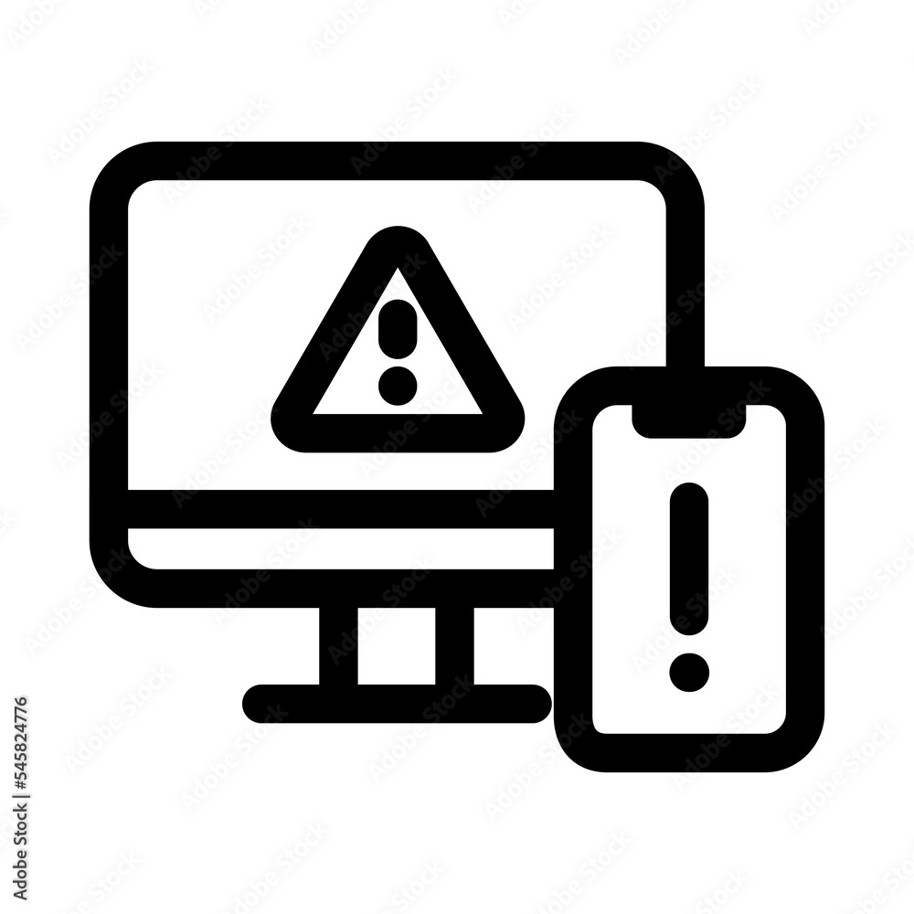 computer and phone alert icon design for digital cyber security computer and phone alert icon design for digital cyber security