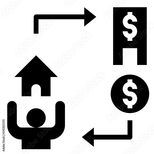 mortgage glyph style icon