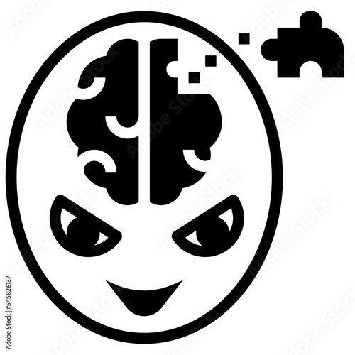 psychosis glyph style icon