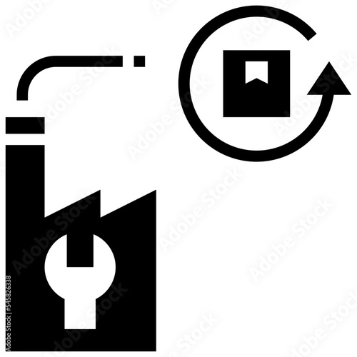 remanufacturing glyph style icon