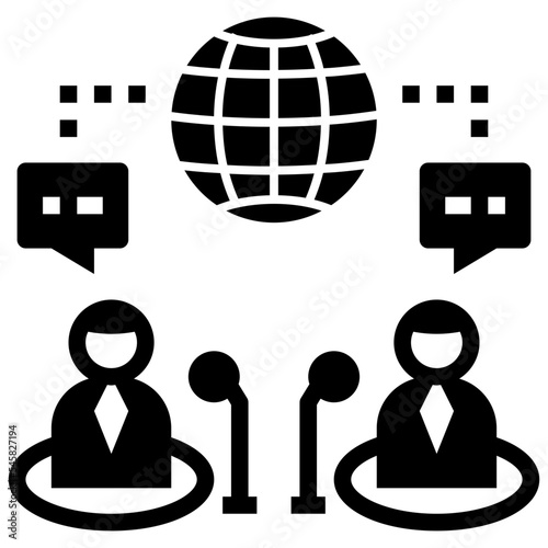 teleconference glyph style icon photo