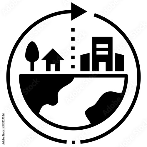 urbanisation glyph style icon