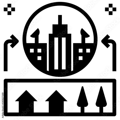 urbanisation glyph style icon