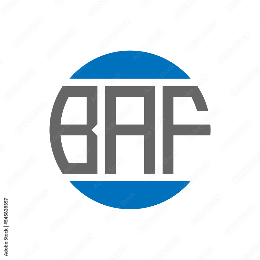 BAF letter logo design on white background. BAF creative initials circle logo concept. BAF letter design. BAF letter logo design on white background. BAF creative initials circle logo concept. BAF letter design.