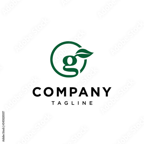 Letter G circle leaf logo vector
