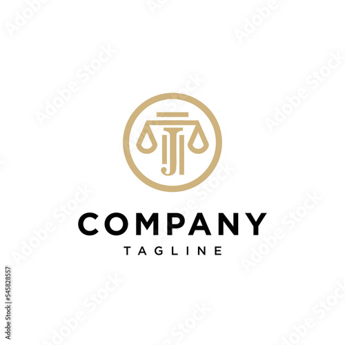 Letter J justice logo vector template
