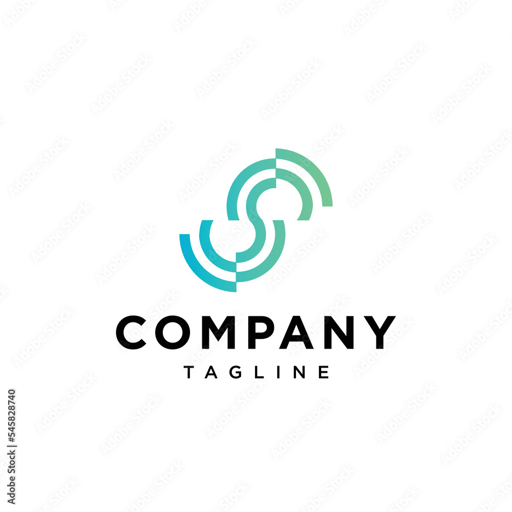 Letter S Sound Wave logo vector