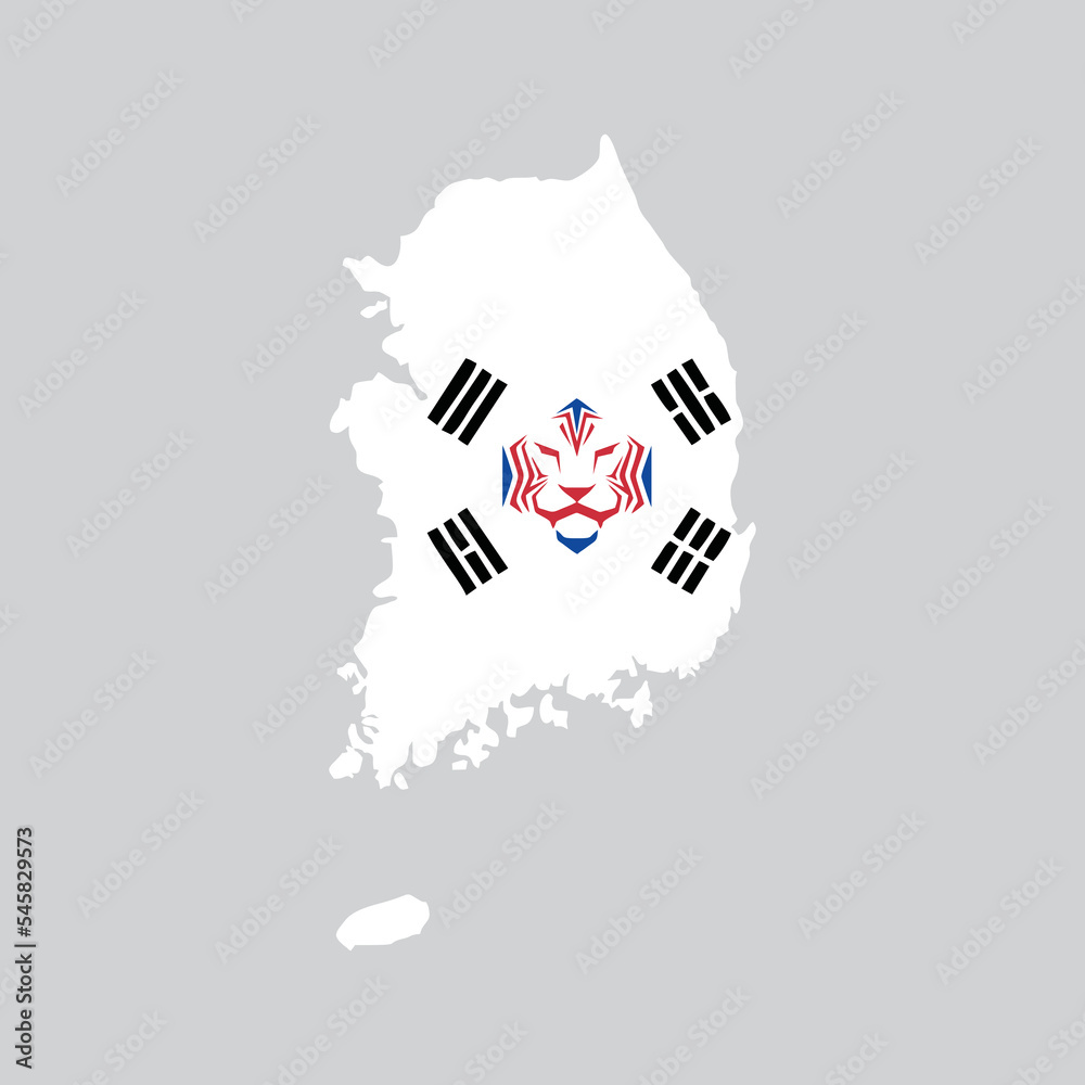 South Corean Flag Map