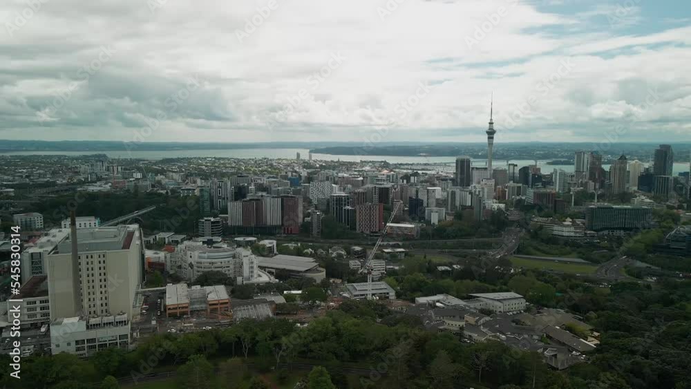 Air ambulance landing at Auckland hospital city helipad Air ambulance landing at Auckland hospital city helipad