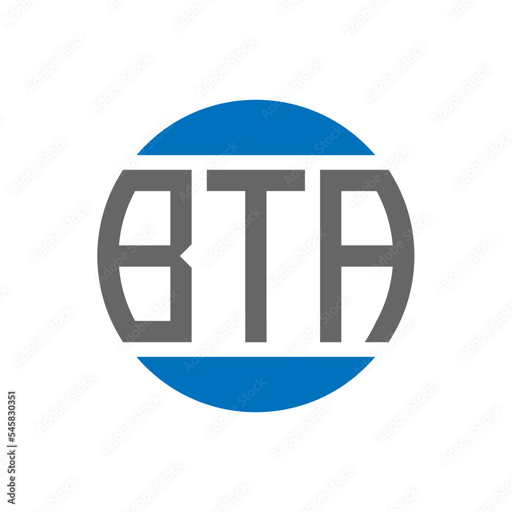 BTA letter logo design on white background. BTA creative initials circle logo concept. BTA letter design. BTA letter logo design on white background. BTA creative initials circle logo concept. BTA letter design.