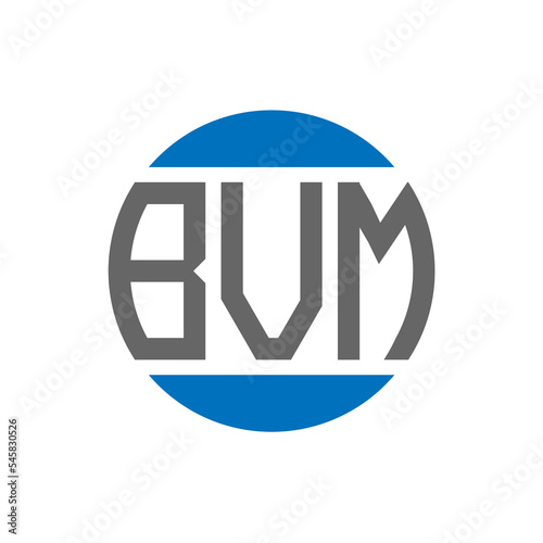 BVM letter logo design on white background. BVM creative initials circle logo concept. BVM letter design.