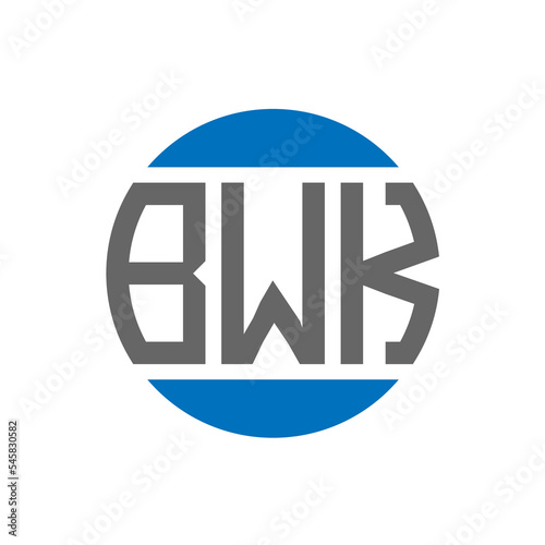 BWK letter logo design on white background. BWK creative initials circle logo concept. BWK letter design.