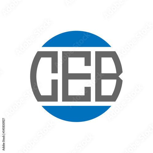 CEB letter logo design on white background. CEB creative initials circle logo concept. CEB letter design. photo