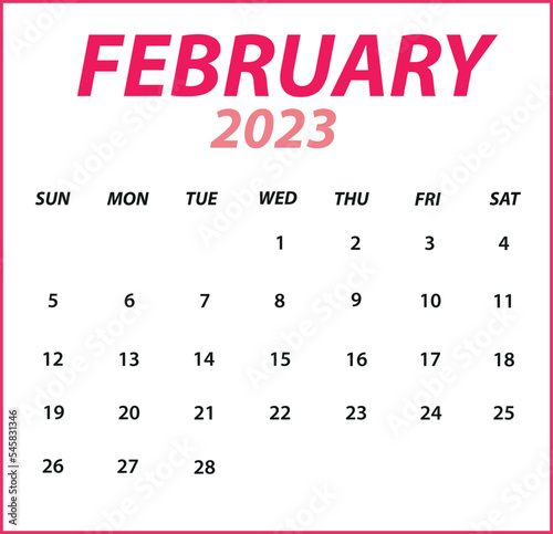 Vector de calendario de febrero 2023