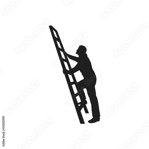 a man is going up the ladder vector