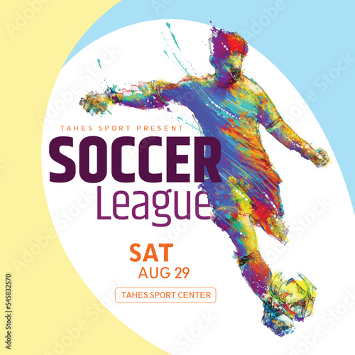 soccer league football flyer template