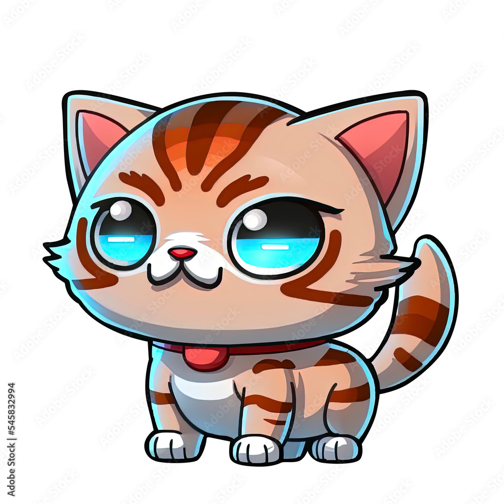 Cute cat sitting cartoon icon illustration. Cute cat sitting cartoon icon illustration.