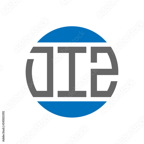 DIZ letter logo design on white background. DIZ creative initials circle logo concept. DIZ letter design. photo