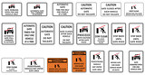 Parking lot and garage beware automatic moving gate sign set of vector