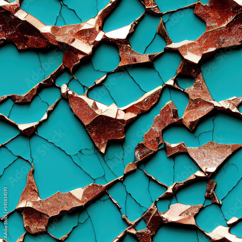 Colorful Marble with Kintsugi Style Ore Irregular Cracks. Seamless Pattern Design. Beautiful Texture Background. For Web, UI, AD, Novel, Game, Poster.