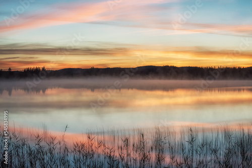 
Small lake, colors in the sky after sunset, near Dorotea, Sweden
