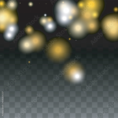 Gold Glitter Vector Texture on a Black. Golden Glow Pattern. Golden Christmas and New Year Snow. Golden Explosion of Confetti. Star Dust. Abstract Flicker Background with a Party Lights Design.