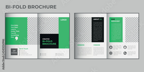Corporate editable bifold brochure template design for business