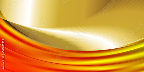 Abstract wavy 3D geometric shapes - Shiny Orange Gradient