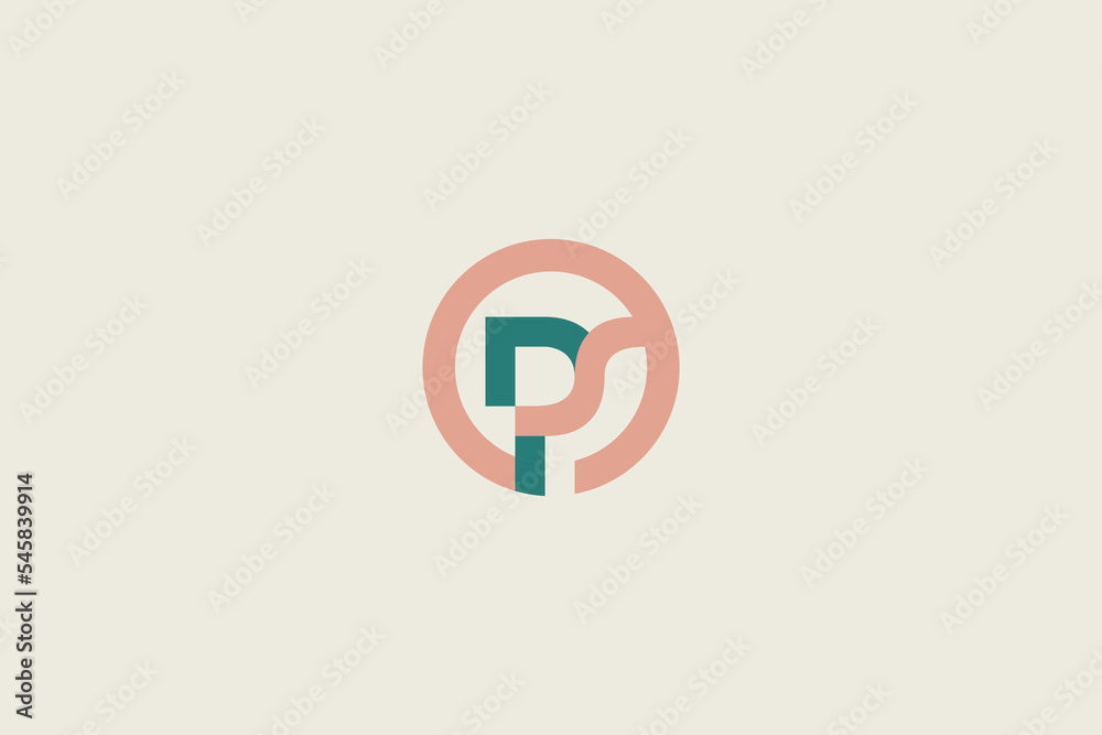 Illustration vector graphic of letter PS in circle Illustration vector graphic of letter PS in circle