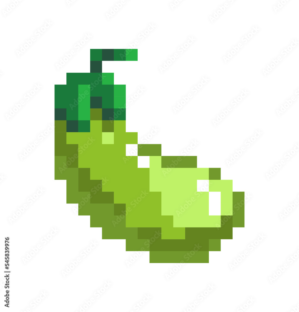 Fototapeta premium Ripe zucchini product, pixelated vegetable vector