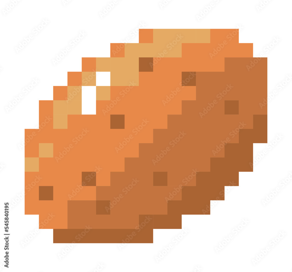 Pixelated vegetable, potato icon 8 bit pixels