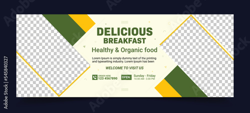 Food Restaurant Cover Page Design Template, food web banner cover 