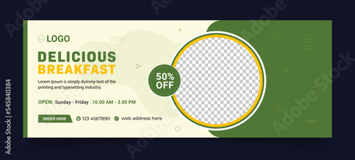 Food Restaurant  Cover Page Design Template, food web banner cover
