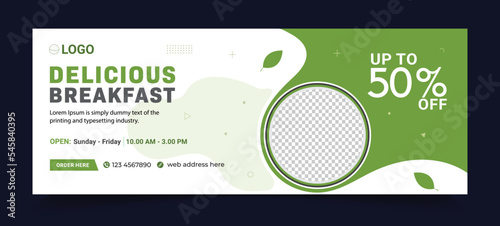 Food Restaurant  Cover Page Design Template, food web banner cover
