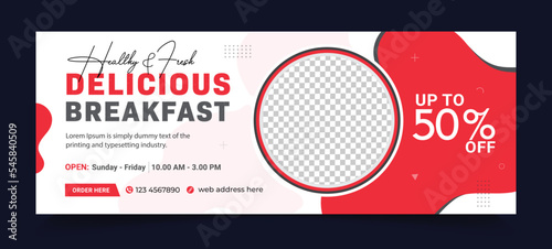 Food banner design Template . Modern promotional. travel, food cover and Editable advertising sale banner social media post design template