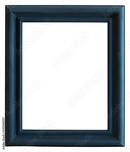 Blue painted wooden picture frame without internal image.  Marco para cuadro de madera pintado de azul sin imagen interna