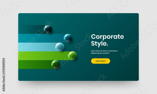 Premium placard vector design concept. Colorful realistic balls horizontal cover template.
