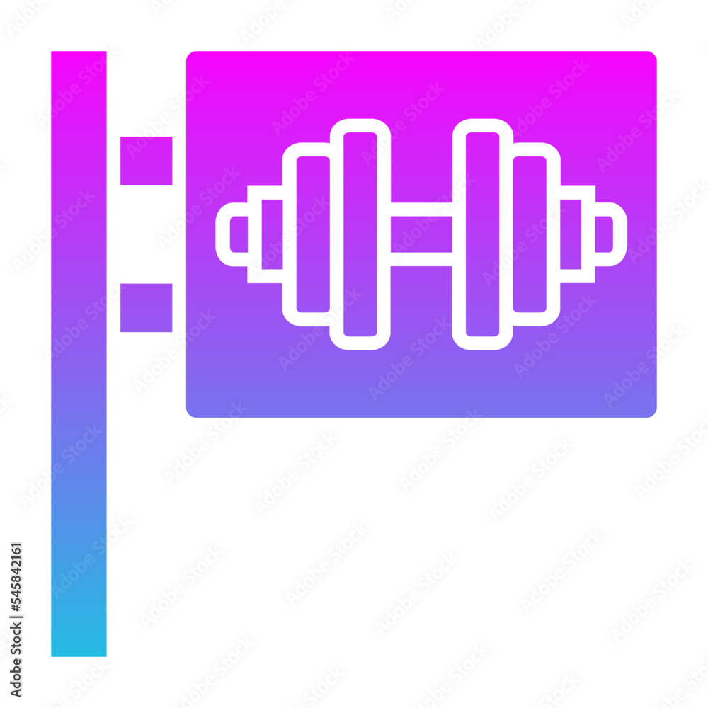 Gym Sign Glyph Gradient Icon Gym Sign Glyph Gradient Icon
