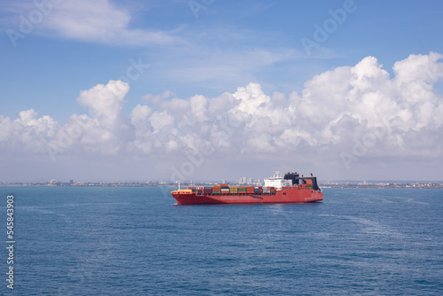Container vessel at anchorage of the Tanzania