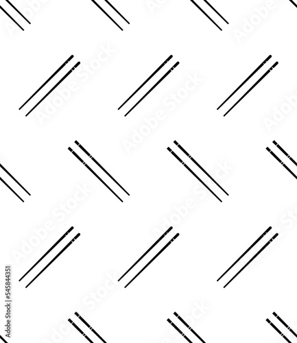 Chopsticks Icon Seamless Pattern, Pairs Of Sticks Used As Kitchen, Eating Utensils In Asia