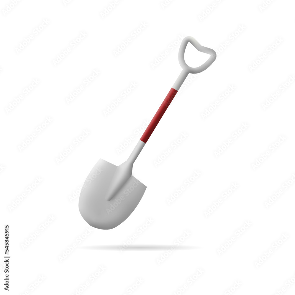 shovel tool autumn 3d illustration rendering 3d icon isolated