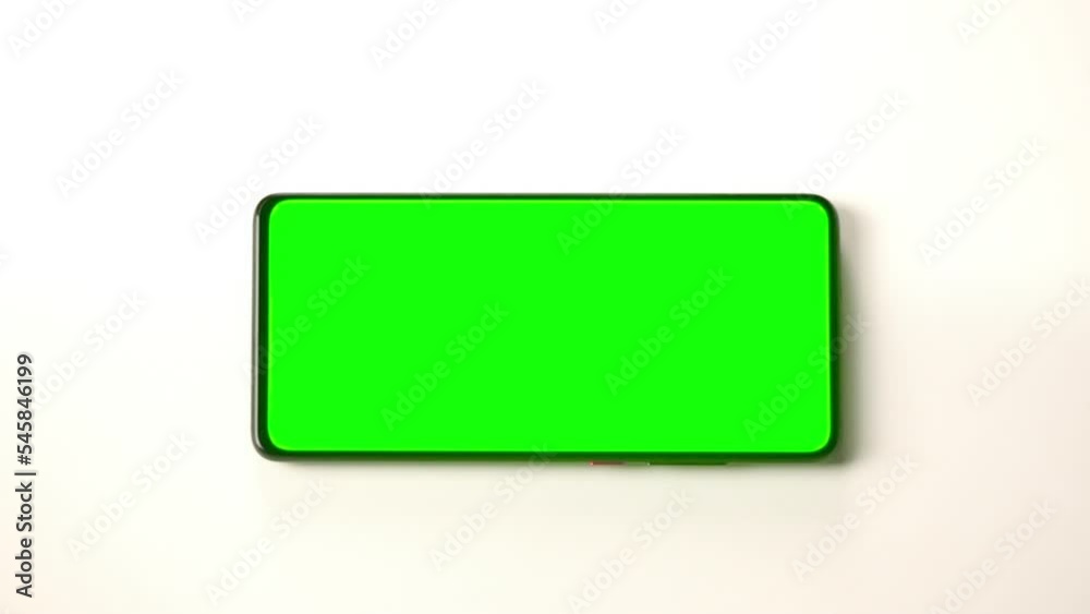 Business mobile smartphone with green screen on green background Business mobile smartphone with green screen on green background