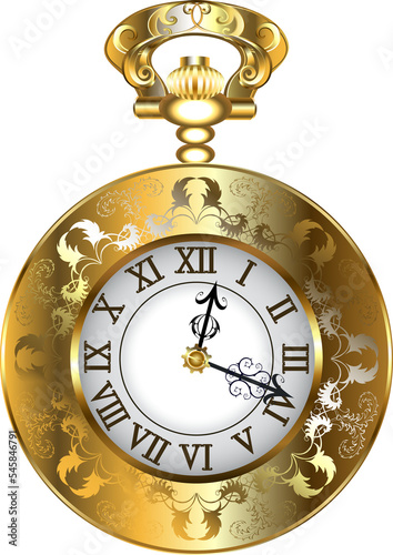 steampunk gold clock
