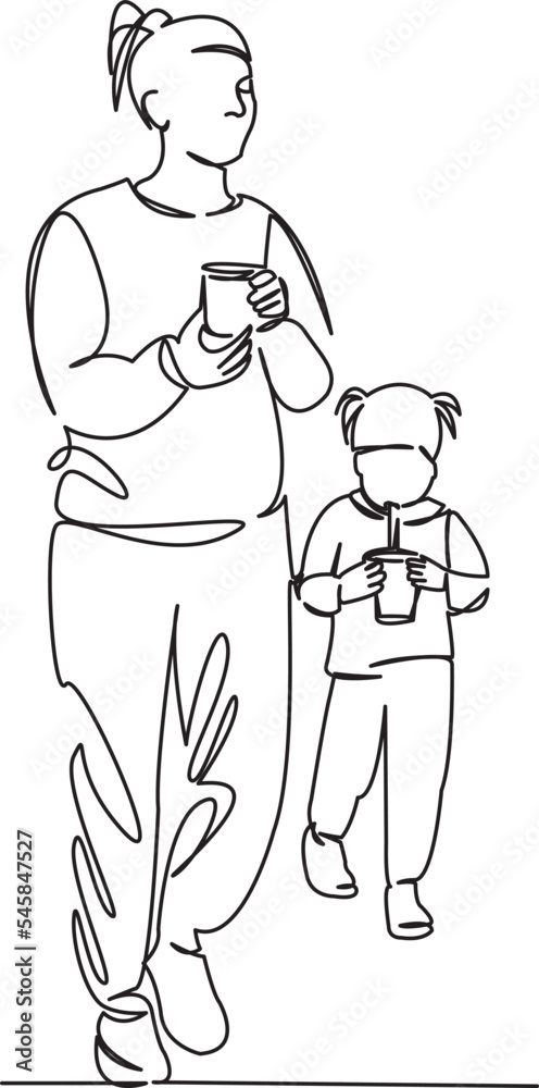 mother and daughter drinking cocktails on a walk mother and daughter drinking cocktails on a walk