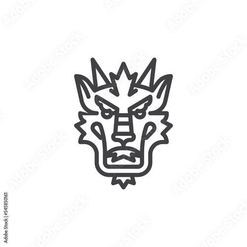 Dragon head line icon