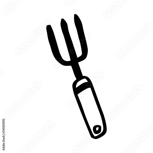 Vector illustration of garden tools fork Isolated on white background.