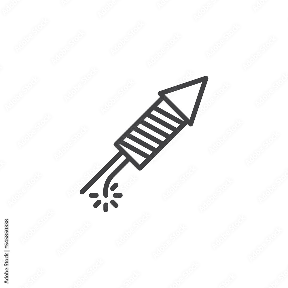 Firework rocket line icon Firework rocket line icon