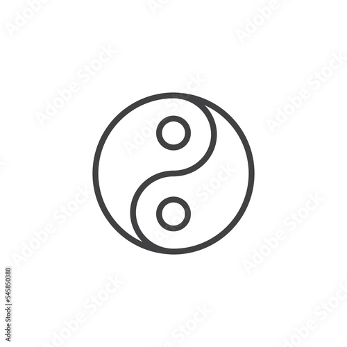 Yin and yang line icon