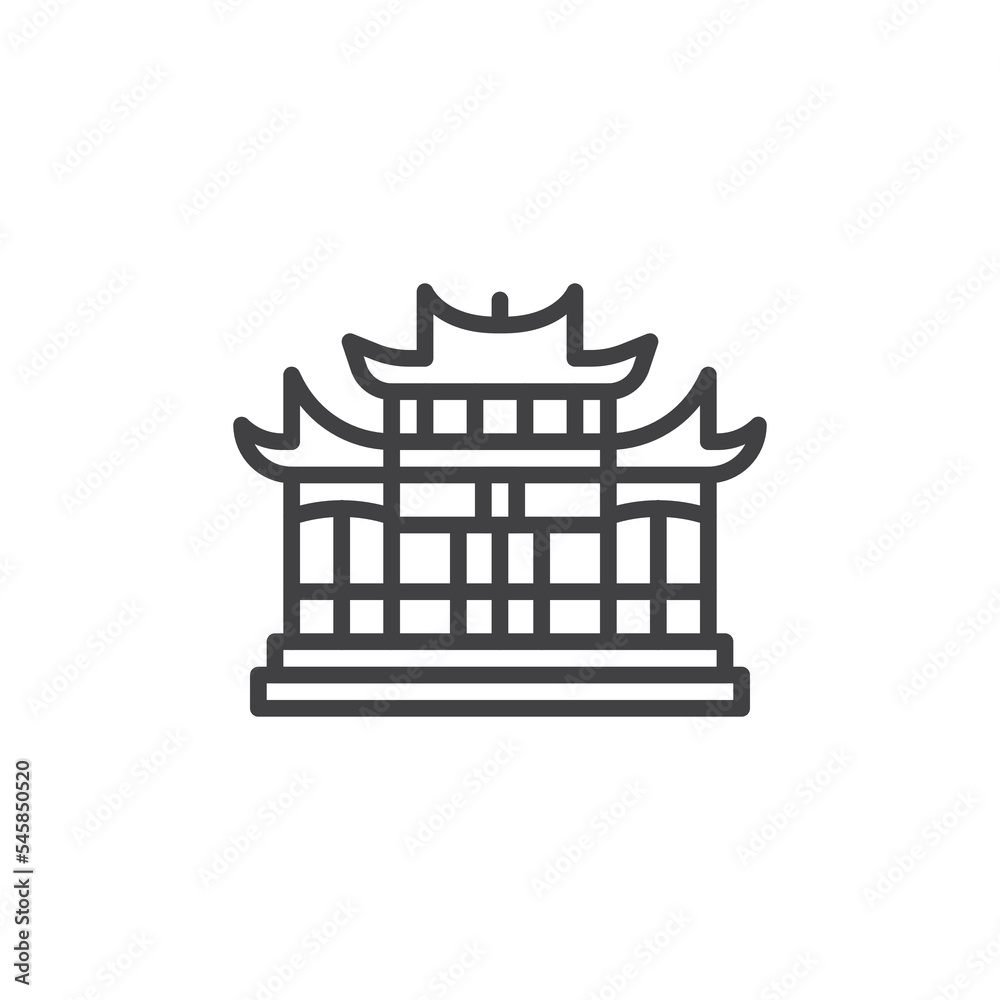 Chinese temple line icon