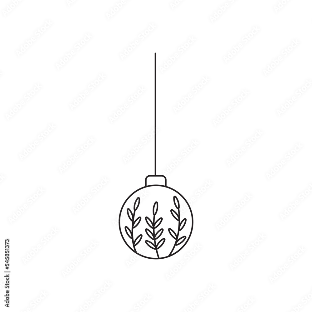 Christmas tree toy, line art, simple minimalistic design, black and white Christmas tree toy, line art, simple minimalistic design, black and white